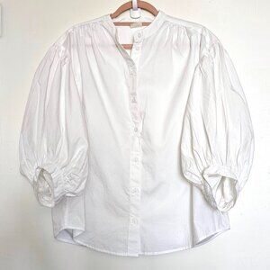 NWOT Levi’s Leyla 3/4 Balloon Puff Sleeve White Button Up Shirt Blouse Top M
